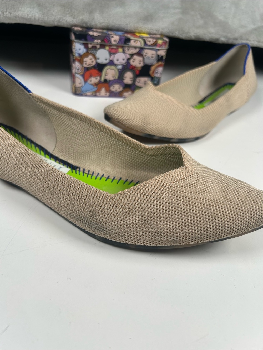 Rothy’s Neutral Knit Pointed-Toe Women’s Flats - Beige - Picture 6 of 11